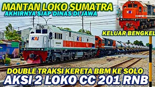 2 LOKOMOTIF EKS SUMATRA SIAP BERDINAS!! Hunting Lokomotif CC 201 Merah Biru Perumka di Jogja