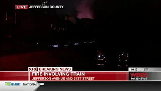 Fire involving train car in Birmingham