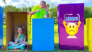 Nastya and Dad - Colored Challenge boxes and other Stories