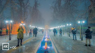 Beautiful Snowy Night in TEHRAN, IRAN (4K) | شب زیبای برفی در تهران