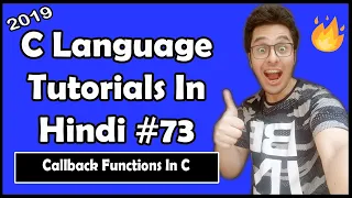 Callback Functions Using Function Pointers In C: C Tutorial In Hindi #73