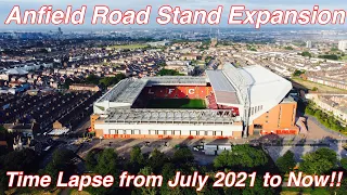 Anfield Road Stand Expansion Time Lapse July 2021 - July 2023