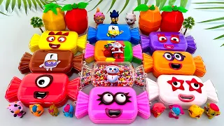 Numberblocks - Mixing All Super Candy Clay Colorful with Random! & Alphablocks Oddly Satisfying ASMR