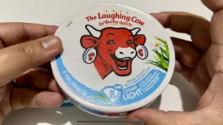 The Laughing Cow La Vache qui rit Cheese Light Cream Unboxing and eat