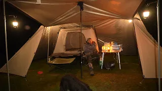 KAMPEREN IN DE REGEN - TENT in een TENT