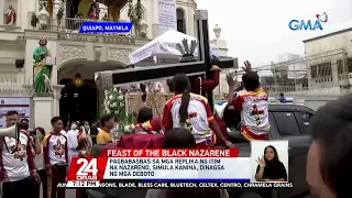 Pagbabasbas sa mga replika ng Itim na Nazareno, simula kanina, dinagsa ng mga deboto | 24 Oras