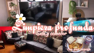 🌼LIMPIEZA PROFUNDA EN SALA Y COMEDOR ||UNA LINDA SORPRESA #cleaningmotivation #limpiaconmigo #hogar