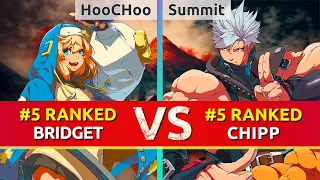 GGST ▰ HooCHoo (#5 Ranked Bridget) vs Summit (#5 Ranked Chipp). High Level Gameplay