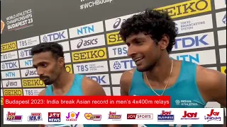Budapest 2023: India break Asian record in men’s 4x400m relays