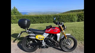 Fantic Caballero 500 Scrambler review ride from Lee on Solent to Hamble UK