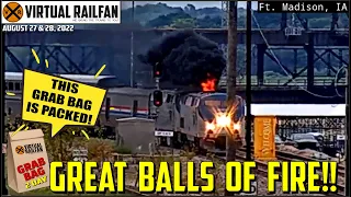 GREAT BALLS OF FIRE!!  REAR TRUCK ON GON COMES OFF THE RAILS AT HSC! BIG, BIG GRAB BAG!! 8/27&28/22