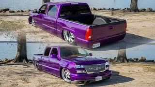 Candy Purple Bagged 2006 Chevy Silverado 1500 Bagged on 26 inch MTW wheels in Tyler Texas.