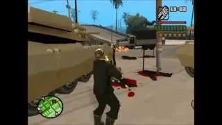 GTA San Andreas TANK GLITCH! (How to remove driver with Minigun while he's inside?)