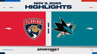 NHL Highlights | Panthers vs. Sharks - November 3, 2022