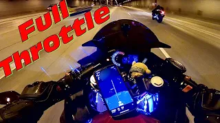 Ninja 400 Chases R7 || Night Ride POV Pure Sound