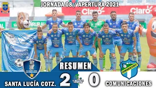 Santa Lucía Cotz. 2 vs Comunicaciones 0 / RESUMEN Y GOLES / Jornada 08 Apertura 2021