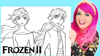 Coloring Frozen 2 Elsa & Anna Coloring Pages | Prismacolor Markers