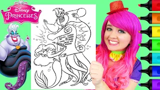 How To Color Ariel & Ursula (The Little Mermaid) | Markers