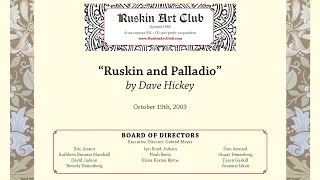 10/19/2003 “Ruskin and Palladio” by Dave Hickey