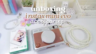 unboxing instax mini evo accessories ♡