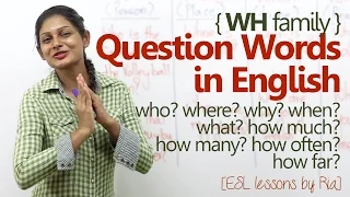 English Grammar lesson – WH question words – Improve English speaking