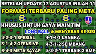 INILAH 11 FORMASI TERBAIK PALING META EFOOTBALL KHUSUS GAYA MAIN LONG BALL & MENYEBAR KE SISI