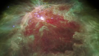 Flight Through the Orion Nebula in Infrared Light