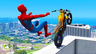 GTA 5 Spiderman Epic Jumps #54 - Spider-Man Gameplay & Stunts Fails Ragdolls