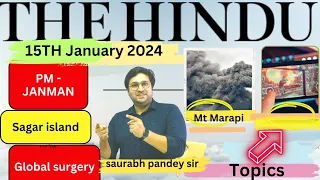 The Hindu  Editorial & News Analysis I 15th January  2024 I Mt Marapi eruption II Saurabh  Pandey