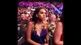 ANDRE BERTO'S GF and MAYWEATHER'S Little Run-In During Fight [VIDEO]