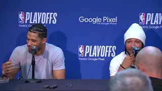 Josh Hart and Jalen Brunson Banter During Postgame Interview