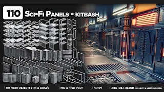 110 Sci-Fi Panels - KITBASH - Vol 07 (15 free sample)