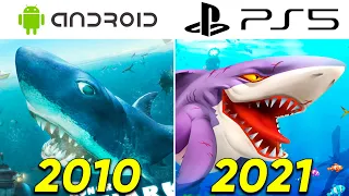 Evolution of HUNGRY SHARK Games (2010-2021)