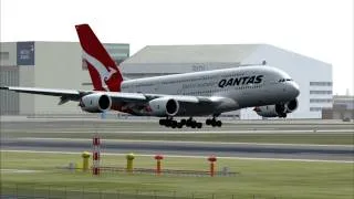 FSX Qantas A380 Landing SYD-LHR