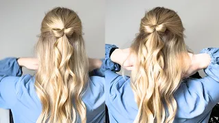 Easy half up hairstyle for fine hair I Ready in 60 Seconds