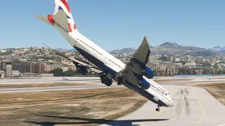 IMPOSSIBLE - Emergency Landing British Airways B747 at NICE/COTE D,AZUR airport