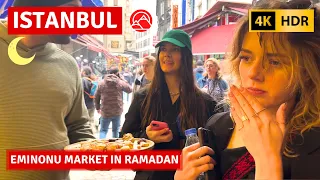 4K HDR 🇹🇷 Ramadan Market In Istanbul Eminonu-Fatih 4 April 2023 Walking Tour