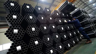 The process of making strong steel pipes. Amazing Korean steel pipes factory