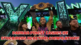 Streamers react to Damian Priest Cashing in Money in The Bank at Wrestlemania 40!  #wrestlemania