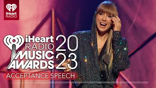 Taylor Swift Accepts The Song Of The Year Award At The 2023 iHeartRadio Music Awards