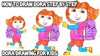 How to draw a "DORA" (Dora drawing for kids , Dora drawing its very easy to draw for beginners)