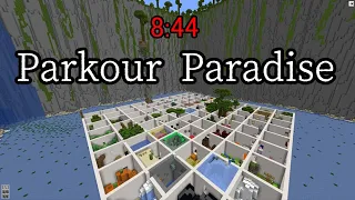 World Record|Parkour Paradise speedrun in 8:44|Minecraft