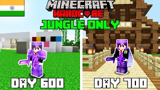 I Survived 700 Days in Jungle Only World in Minecraft Hardcore(hindi)