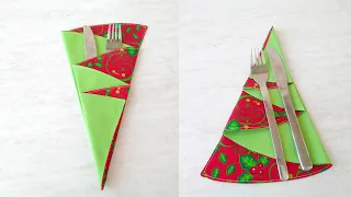 How to Make Christmas Tree Napkins - Tutorial with FREE pattern