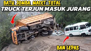 MERINDING MELIHATNYA‼️TRUCK TERBALIK DI TANJAKAN BATU JOMBA