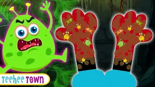 Wash Hands And Kill The Germs Song + More Spooky Scary Skeleton Songs | Teehee Town