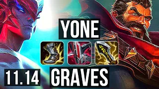 YONE vs GRAVES (MID) | 7/1/9, 700+ games | KR Master | v11.14