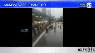 EXCLUSIVE LANDSLIDE AT KANDEVALI ON WESTEN EXPRESS, Mumbai, Vasai, Thane Flooding | Khabar24