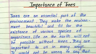 Essay an importance of trees for students || Benefits of trees essay