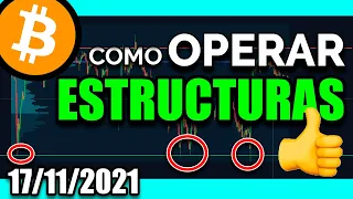 OPERANDO en vivo ESTRUCTURAS Wyckoff + Volumen 💥 Analisis de bitcoin al dia